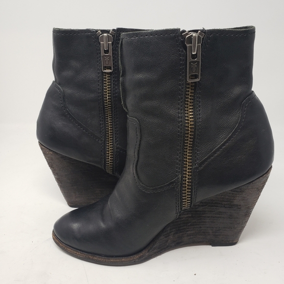 Frye Cece Artisan short wedge boot Black Size 8.5 - Picture 6 of 9